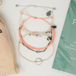 Pura Vida Coral and Cream Bracelet Trio